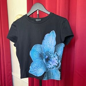 ASOS blue floral (hibiscus?) design Tee shirt